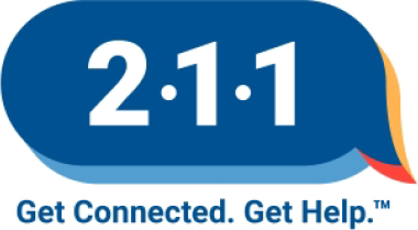 "211 - Get Connected. Get Help." in a chat bubble