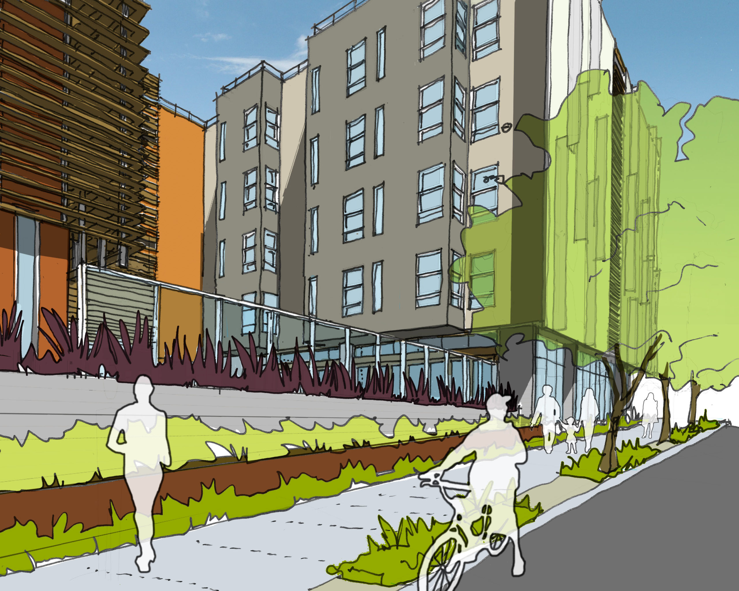 Sketch of Lakeside Senior Apartments